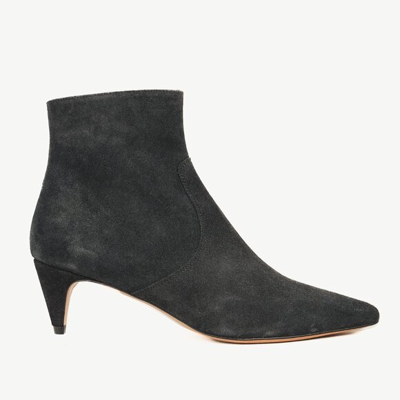 Isabel Marant Derst Faded Black Velvet Suede Zip Ankle Boots - Picture 1 of 13